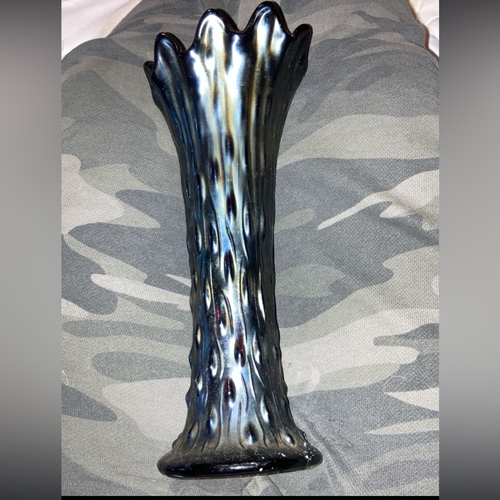 Antique Northwood Carnival Glass Tree Trunk Vase